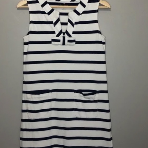 Kate Spade White and Navy Striped Mini Dress Size S - Picture 3 of 4